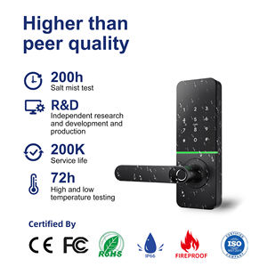 ייצור דיגיטלי מנעול טביעת אצבע דלת חכמה ידית מנעול דלת חכמה עם מנעול דלת חכם עם כרטיס WiFi - Product Image 3