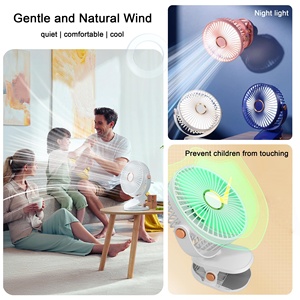Ventilador Portátil USB Recargable con Clip, 5 Velocidades, 3 Modos, Luz LED, Ventilador Eléctrico Inalámbrico de Bajo Ruido para Camping y Escritorio - Product Image 3