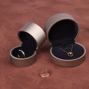 Boyang Creative Custom Logo Luxury Jewellery Packaging Engagement Round PU Leather <b>Ring</b> Boxes - Product Image 4