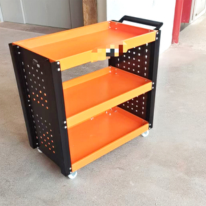 Sunjoy Modern Three Layer Steel Cabinet Industrial Grade Utility Cart Handle Movable Storage 3-Year Warranty 300kg Load Keyed - Product Image 6