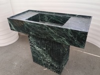 Meuble-lavabo en marbre 100% pierre naturelle, nouveau modèle Verde Alpi, lavabo personnalisé
