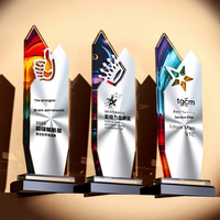 Trofeo de Cristal Deslumbrante, Diseño Personalizado, Medalla de Cristal Metálico, Grabado Láser, Impresión UV, Premios Anuales, Reconocimiento a Empleados