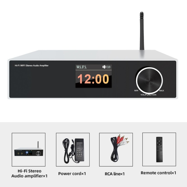 Professional HIFI Aluminium 2.1 Channels Karaoke Stereo Amplifier with DSP Mixer for Wireless USB Input Home Party Music