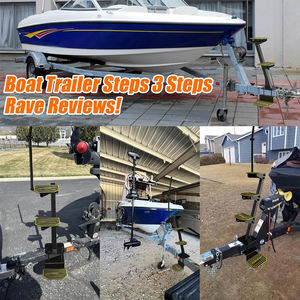 Scala per barche a 4 gradini con manico per barche antiscivolo, misure universali per rimorchi per bassi/pontoni, - Product Image 6