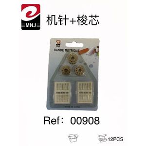 Set di aghi e rocchetti da cucito Mnj, misura metrica 70 80 90 100 per macchina da cucire, 12 pezzi - Product Image 3
