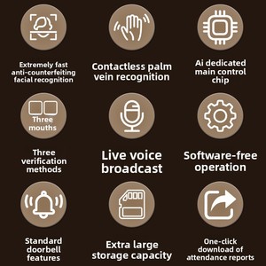 Komet MF-810 integrierte Anwesenheit Clock-in-Maschine USB-Flash-Laufwerk Zugangs kontrolle Palm Vene Facial <span class=keywords><strong>Time</strong></span> Recording Records - Product Image 2