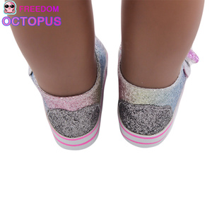 Offre Spéciale bébé poupée violet paillettes autocollant poupées chaussures <span class=keywords><strong>pour</strong></span> poupées américaines de <span class=keywords><strong>18</strong></span> pouces - Product Image 4