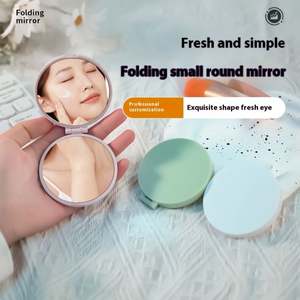 Espejo de belleza portátil de plástico de doble cara, espejo de maquillaje plegable para comercio electrónico transfronterizo, espejo pequeño abatible de doble cara - Product Image 5