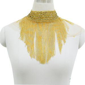 Moda di fascia alta pietre di strass perline di cristallo frangia grande Patch per abiti da ballo WDP-108 - Product Image 1