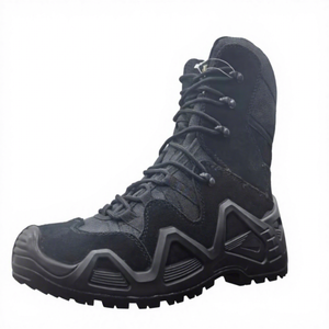 TSB07 Heavy duty camping Men camping <b>hiking</b> cow leather suede high top tactical <b>boots</b> black color stock wholesales - Product Image 1