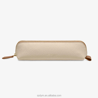 Étui à crayons personnalisé en cuir PU avec fermeture éclair Étui à stylo élégant pour sac à cosmétiques Pochette de rangement pour pinceaux de maquillage