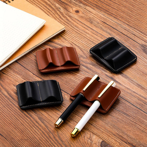 Doble portalápices Clip Vintage PU cuaderno de viaje organizador de bolígrafo antipérdida para bolígrafo lápiz - Product Image 6