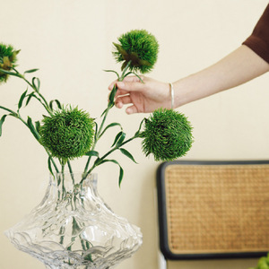 Fiore Artificiale di Alta Qualità in Gomma Morbida, Grande Pianta Simulata di Dianthus Verde per Casa, Matrimoni e Feste - Product Image 3