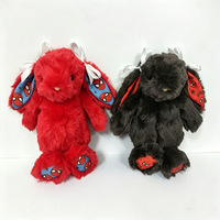 Vente en gros, commande en gros, peluche douce et moelleuse brodée, lapin de Noël anti-stress, lapin en peluche de 9 pouces, cadeau pour