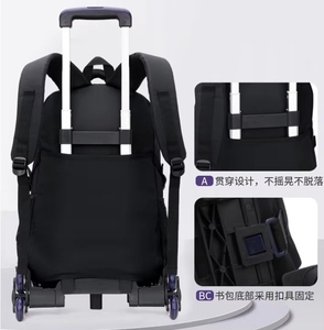 Spot venta al por mayor de alta calidad estudiante niños Mochila GRANDE 6 <span class=keywords><strong>ruedas</strong></span> rodando Escuela Universitaria bolsas de carro para los niños - Product Image 3