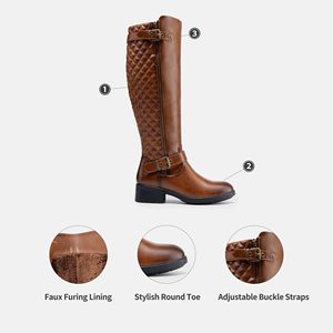 <span class=keywords><strong>Stivali</strong></span> da equitazione <span class=keywords><strong>alti</strong></span> al ginocchio alla moda da donna con <span class=keywords><strong>tacco</strong></span> <span class=keywords><strong>basso</strong></span> a polpaccio largo e <span class=keywords><strong>stivali</strong></span> <span class=keywords><strong>alti</strong></span> con cerniera a punta tonda - Product Image 3
