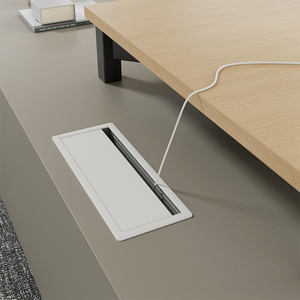 आधुनिक लक्जरी कार्यकारी Mfc l-आकार की डेस्क नई प्रबंधक छत लकड़ी के कार्यालय फर्नीचर टेबल - Product Image 4