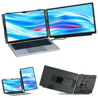 Moniteur de jeu portable pliable 15,6 pouces 1080P FHD IPS avec interface Type-C et haut-parleur intégré - Pour ordinateurs portables de jeu, extension d'écran double