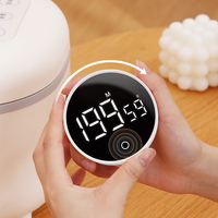 Drehbarer Countdown-Uhr Umweltfreundlicher Modischer Küchen-Magnettimer LED-Anzeige Touch-Steuerung AAA-Batterie Kochen Lernen