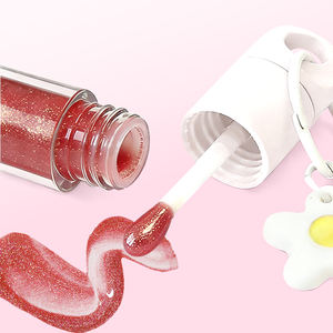 Huile à lèvres en marque privée avec porte-clés, 45 couleurs au choix, hydratante, gros pinceau, brillant à lèvres brillant, vente en gros de maquillage, huile à lèvres repulpante - Product Image 2