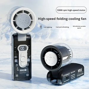 <span class=keywords><strong>Ventilateur</strong></span> portable d'été transparent <span class=keywords><strong>avec</strong></span> affichage numérique, pliable, pour voyage en extérieur, <span class=keywords><strong>avec</strong></span> fonction de refroidissement par <span class=keywords><strong>glace</strong></span> et éclairage intégré - Product Image 4