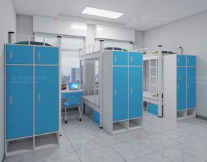 Распродажа, спальный комплект для общежития, металлическая двухъярусная кровать с гардеробом для студентов - Product Image 6