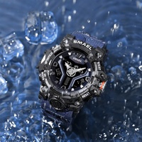 Jam Tangan Digital SMAEL LED Display Gerakan Elektronik Sport OEM Logo Kustom Unisex Pergelangan Tangan Bercahaya Diver Tahan Air Alarm
