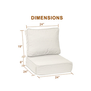 Coussins de <span class=keywords><strong>canapé</strong></span> d'extérieur amovibles et lavables, garnissage en <span class=keywords><strong>mousse</strong></span> haute densité, design blanc uni, double passepoil, <span class=keywords><strong>pour</strong></span> <span class=keywords><strong>canapé</strong></span> en osier - Product Image 3