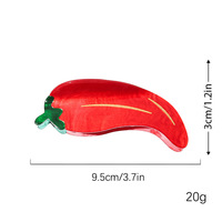Barrettes à cheveux écologiques en acétate de cellulose personnalisées Yuxi, 9,5 cm, en forme de piment rouge, barrettes à cheveux uniques pour femmes, à porter au quotidien