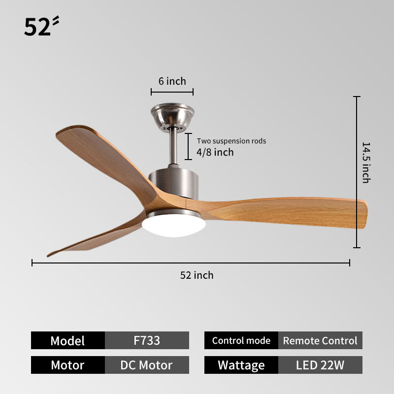 52inch -Silver + natural wood color