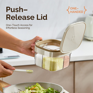 4 Pots Condiments Plastique Transparent Hermétiques Boîte Épices Cuisine pour Sucre Sel Poivre Poudre avec Couvercle et Cuillère - Product Image 6