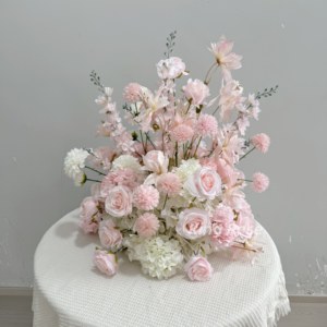 Vente en gros grande pièce centrale de boule de fleur blanche rose pièce maîtresse de boule de fleur de rose de mariage pour la décoration de mariage - Product Image 1