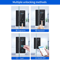 Cerradura Inteligente para Puerta de Vidrio TTlock APP 3D con Reconocimiento Facial, Huella Dactilar, Contraseña, Tarjeta, Llave, Aleación de Aluminio, Almacenamiento en la Nube para Oficina