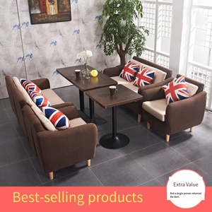 Juego de Mesa <span class=keywords><strong>y</strong></span> Sillas <span class=keywords><strong>para</strong></span> Cafetería, Restaurante Occidental, Tienda de Té con Leche Retro, Bistro, Bar Tranquilo, Restaurante Musical, Sofá <span class=keywords><strong>para</strong></span> Cabinas - Product Image 4