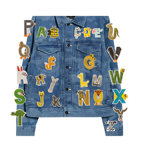 Wholesale Iron <strong>on</strong> Patches Custom Embroidery Patches Multicolor A-Z Letters in Flower Heart Shapes for Clothing Hat - Product Image 2