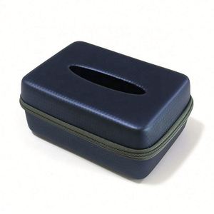 Caja de pañuelos impermeable con cierre de cremallera, de cuero EVA, lona, nailon y PU, estuche a prueba de golpes para coche, hogar, hotel y camping - Product Image 3