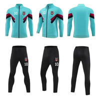 Nouvelle conception, vente en gros, veste de football avec pantalon, logo personnalisé, ensemble de veste d'entraînement de football, veste de sport chaude à fermeture éclair longue, vêtements de sport de football