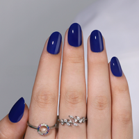 Faux ongles en acrylique à presser, couleur unie, forme amande moyenne, en gel souple, fournisseur en gros