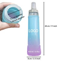 Bouteille d'eau souple pliable en TPU de 450 ml pour sac d'hydratation et gilet de course, gourde compressible pliable