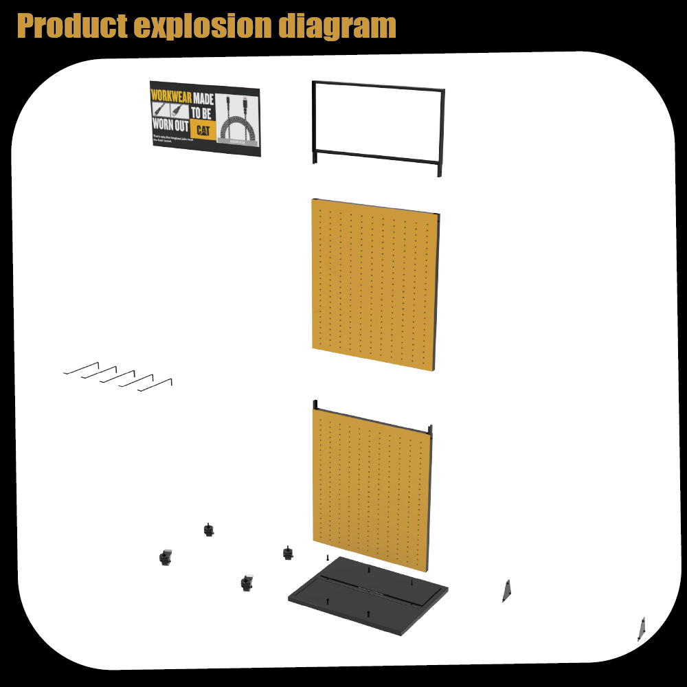 Apache Custom Light-Duty Metal Movable Roller Floor Standing Pegboard Mobile Phone Accessory Display Stand With Hooks for Store — view 6