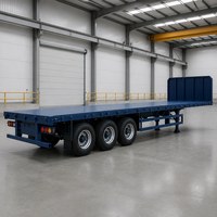 Semi-remorque plateau de haute qualité à 3 essieux, 40 tonnes, pour transport logistique avec attaches de conteneurs et points d'ancrage, à vendre