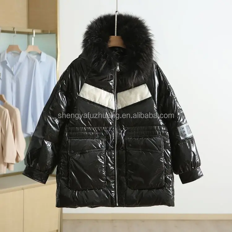 Wholesale women's hooded coat parka winter duck down coat keep warm winter down jacket for girls