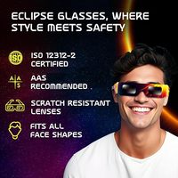 Lunettes d'éclipse solaire 2026 en gros, certifiées ISO 12312-2 et CE, protection sûre, conformes AAS pour observation directe