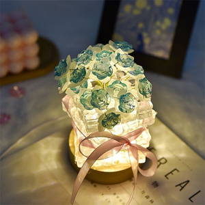 Fata fai da te natale matrimonio giardino festa di san valentino decorativo luce nuziale fata rosa natale cubo lampada da tavolo a LED - Product Image 3