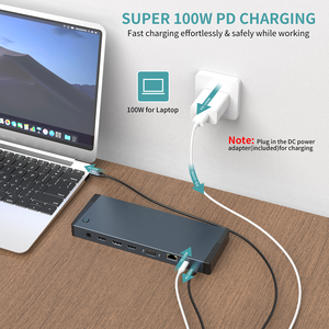 แท่นเชื่อมต่อ <span class=keywords><strong>Thunderbolt</strong></span> 4 18 in 1 พร้อมอะแดปเตอร์ DC 240W รองรับจอภาพคู่แบบ HD 4K DP และ VGA 8K พร้อมพอร์ต USB 3.1 - Product Image 4