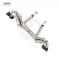 Système d'échappement complet en acier inoxydable SDO compatible avec Chevrolet Corvette C8 Stingray Z51 6.2L 2020-2026, avec downpipe droit et valve OEM