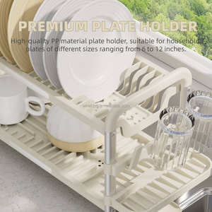 WIREKING Escurridor de Platos de 2 <span class=keywords><strong>Niveles</strong></span> para Hogar y Cocina, Organizador de Cocina, Escurridor de Platos de Aluminio - Product Image 6