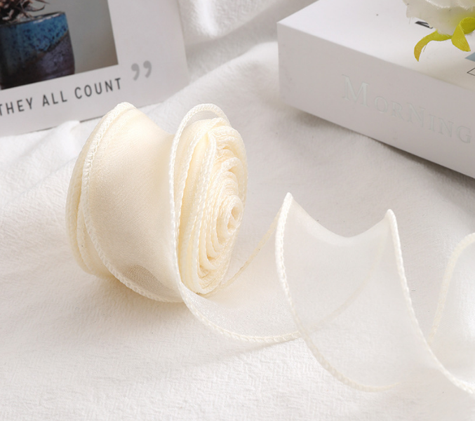Ivoire Abricot blanc*6cm*10 yards-en sac