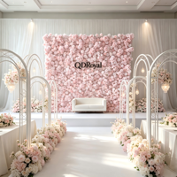 QDROYAL Panneau mural en soie rose 3D avec roses, fait main, léger et durable, style naturel, respectueux de l'environnement