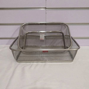 Stainless Steel Mesh <b>Basket</b> Rectangle 0 1L <b>Storage</b> Fruit <b>Basket</b> Household Commercial Use - Product Image 1